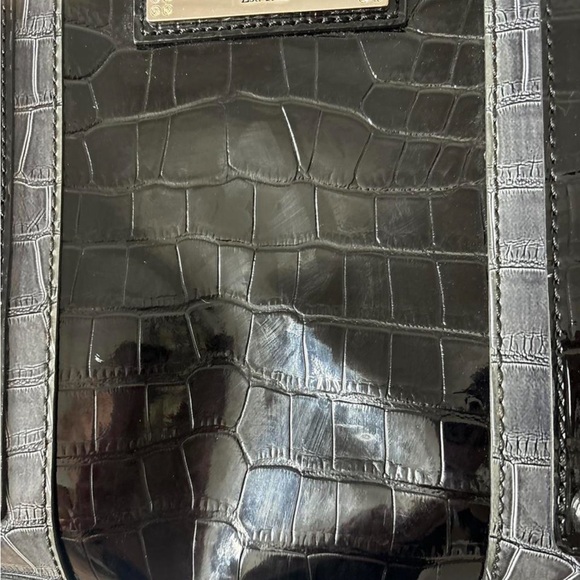 Guess Black and Gray Croc-Embossed Shoulder Bag - Picture 6 of 7